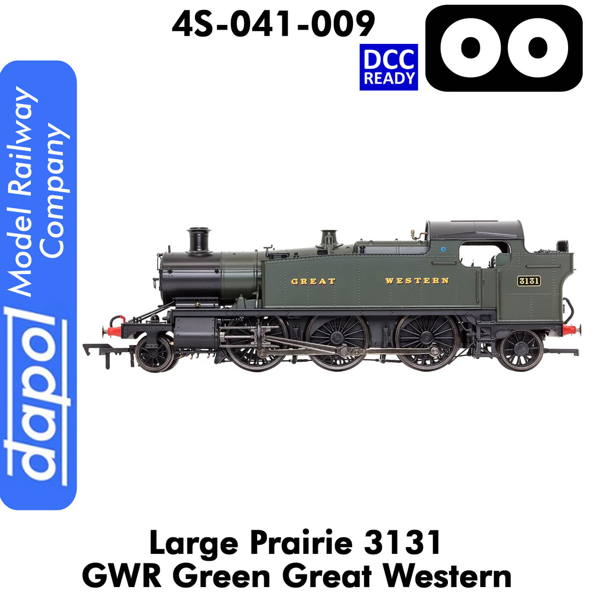 LARGE PRAIRIE 3131 GWR DCC Ready Steam Locomotive | Dapol | 4S-041-009
