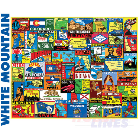 State Stickers 1000 Piece jigsaw puzzle 1661