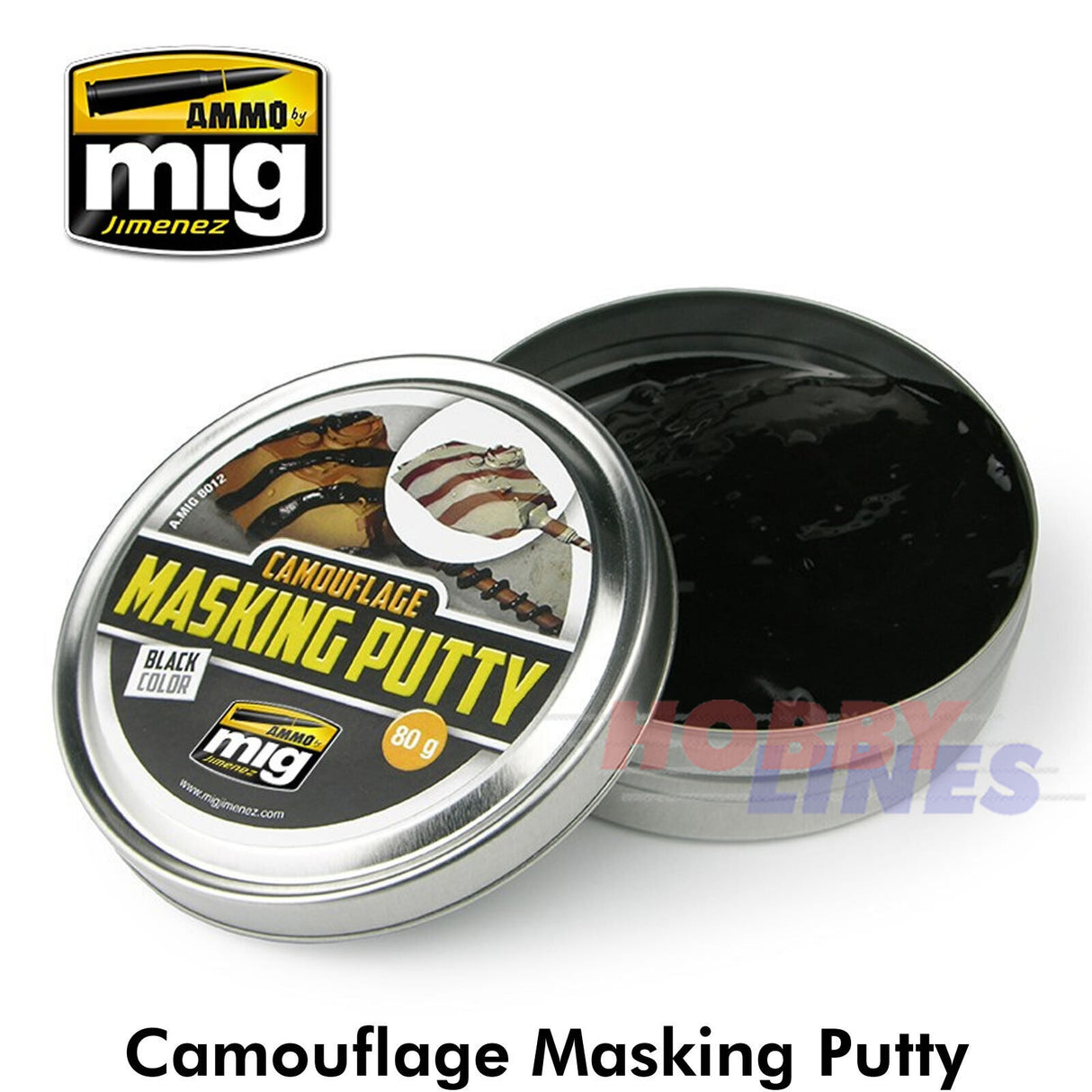 CAMOUFLAGE MASKING PUTTY Masking 80g tin Black Ammo by Mig Jiminez