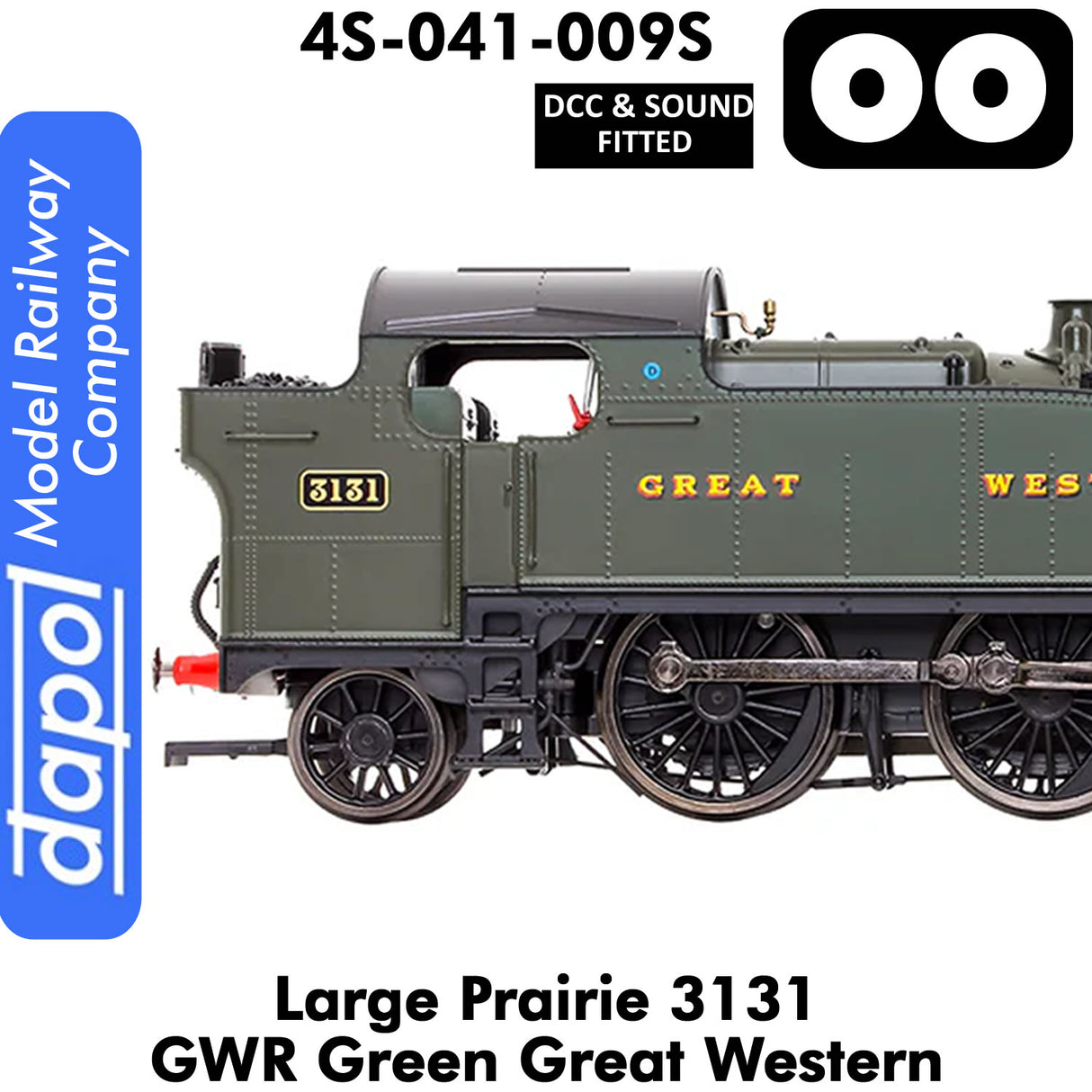 LARGE PRAIRIE 3131 GWR DCC & Sound Steam Locomotive |  Dapol | 4S-041-009S