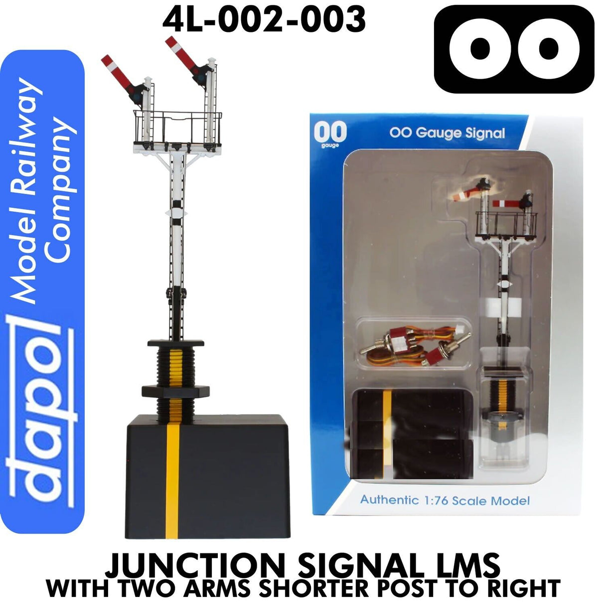 Junction Signal LMS with Two Arms Shorter Post to Right | Dapol | 4L-002-003