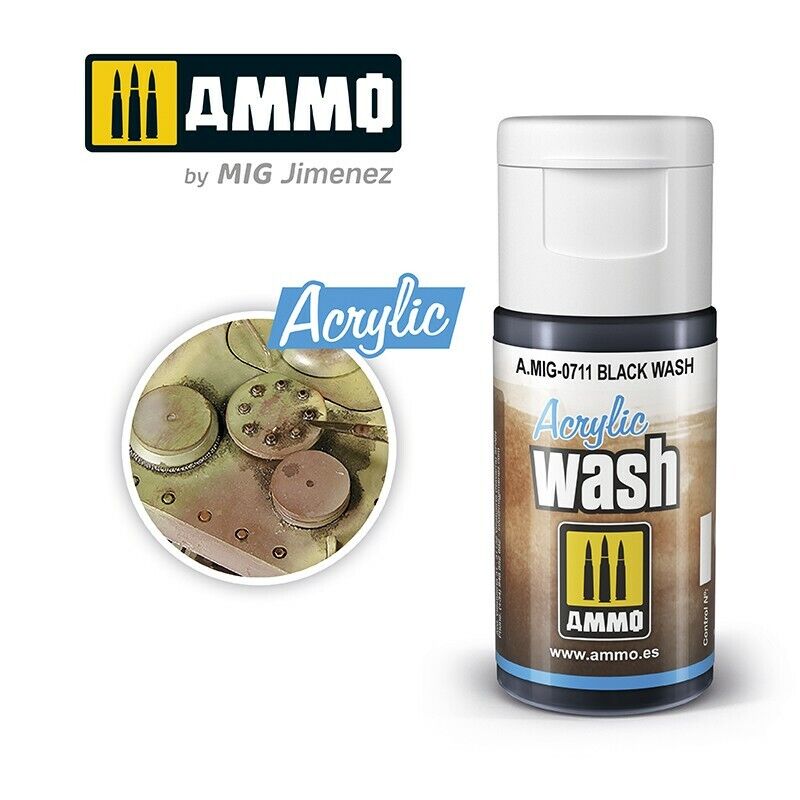 Ammo ACRYLIC WASH RANGE 15ml jar/bottles Full Colour Range By Mig Jimenez