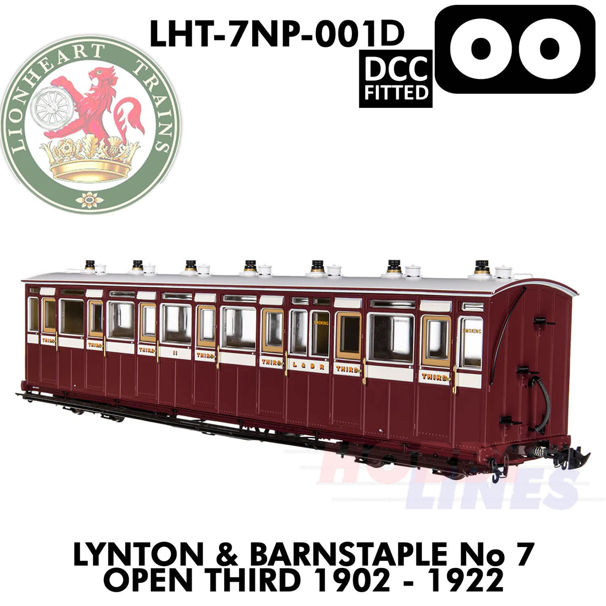 Lynton & Barnstaple No.7 Open Third - DCC - 1:43.5 OO | Lionheart Trains | LHT-7NP-001D