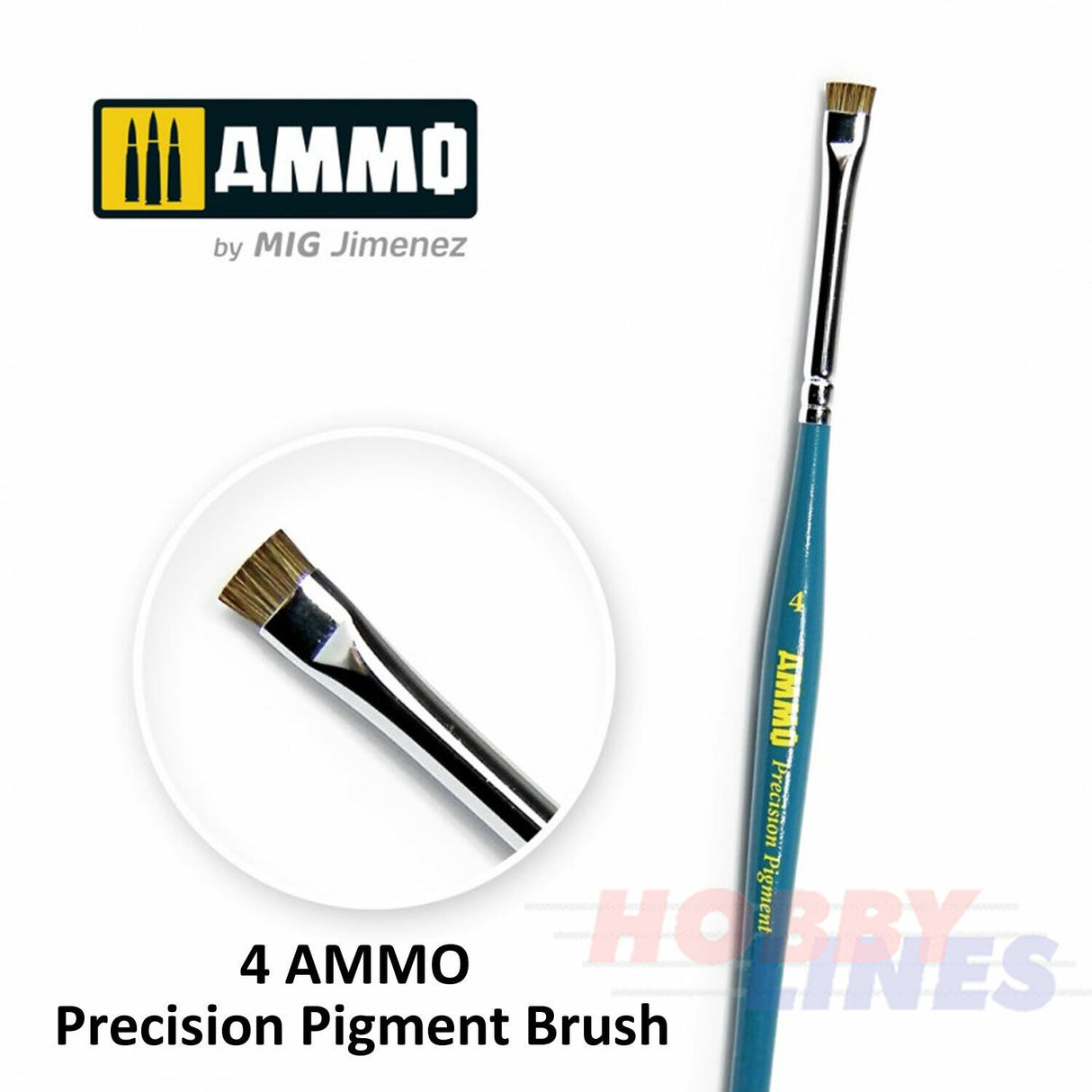 PRECISION PIGMENT BRUSH Range Short hair Sizes 4 & 8 AMMO Mig Jimenez