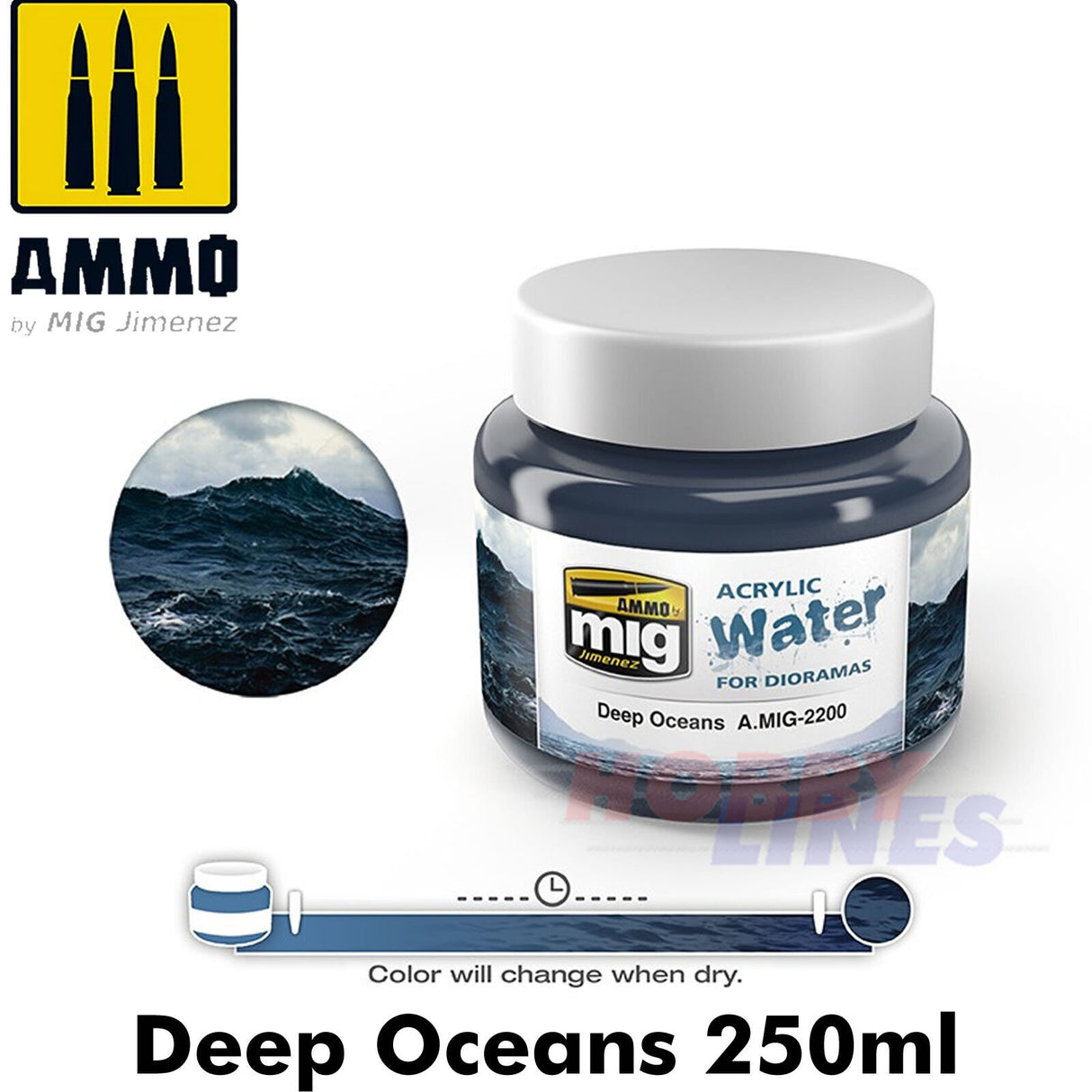 Acrylic Water - Deep Oceans - 250ml | Ammo by Mig Jimenez | MIG2200