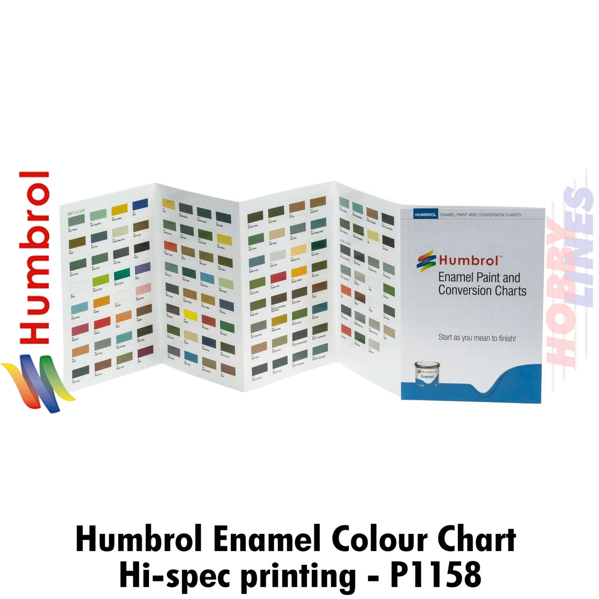 HUMBROL ENAMEL PAINT & CONVERSION CHART with Hi-Spec printing P1158