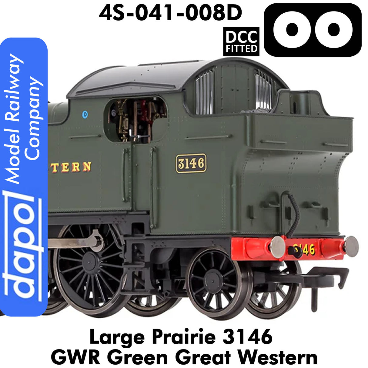 LARGE PRAIRIE 3146 GWR DCC Fitted Steam Locomotive | Dapol | 4S-041-008D
