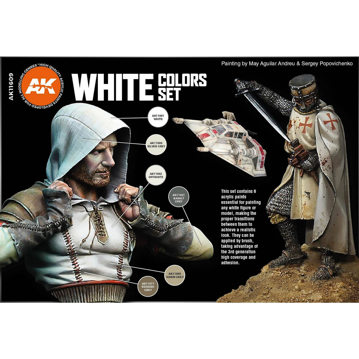 White Colours Set - 3G Acrylic Paint x 6 | AK interactive | AK11609