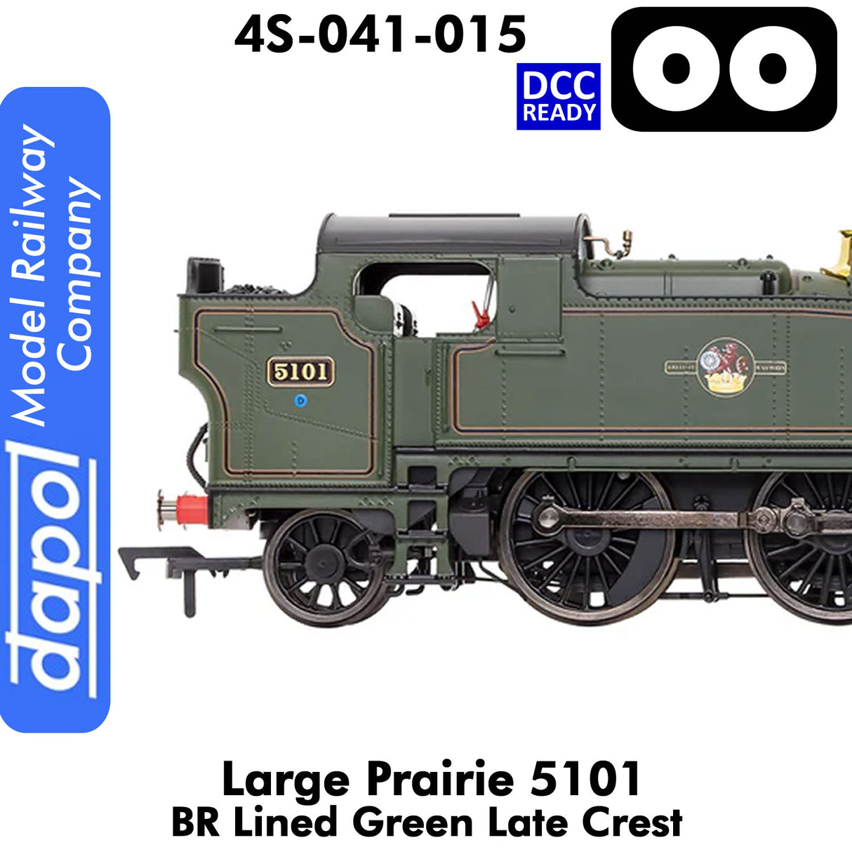 LARGE PRAIRIE 5101 BR Late Crest Steam Locomotive DCC Ready | Dapol | 4S-041-015