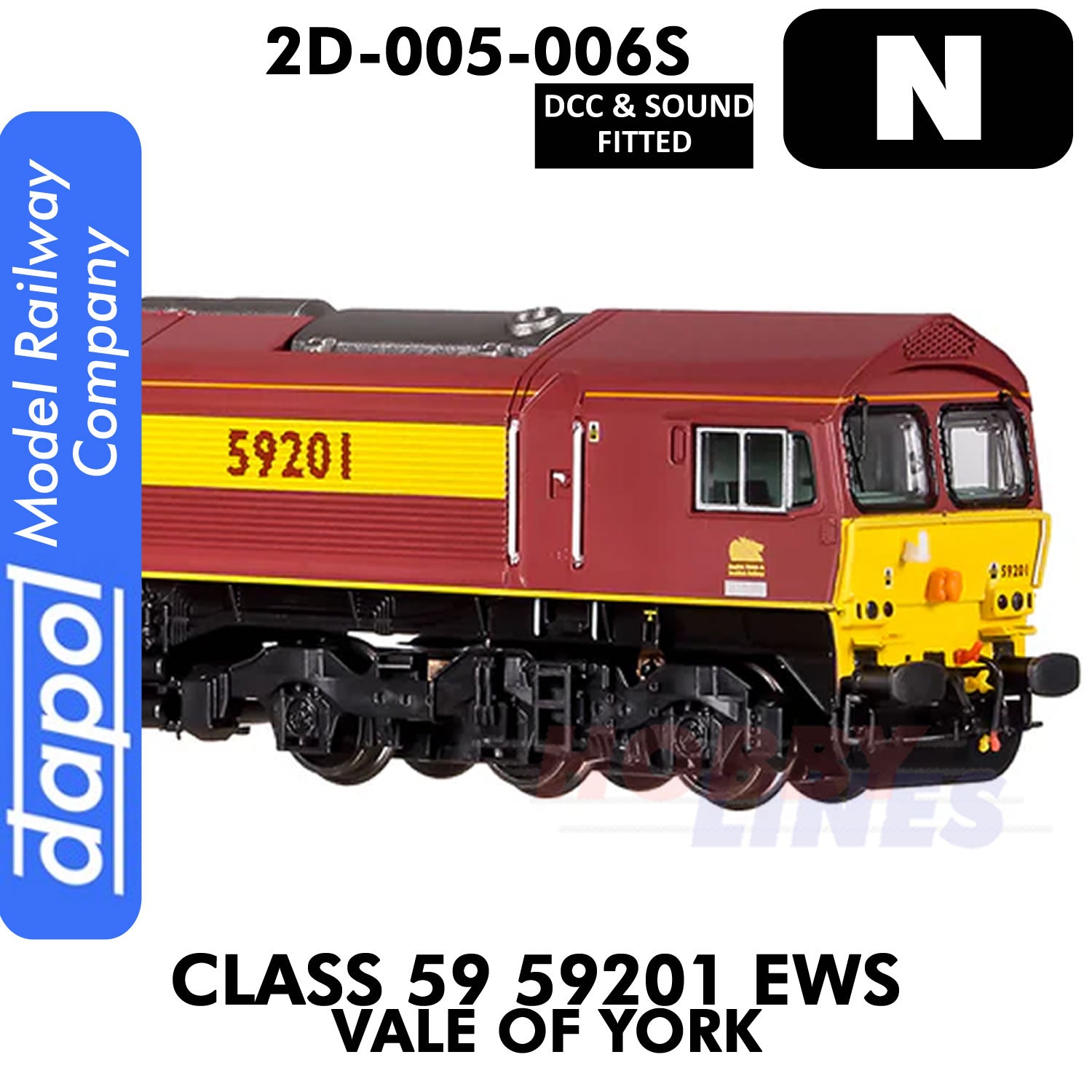 Class 59 59201 EWS Vale of York  - DCC & Sound | Dapol | 2D-005-006S