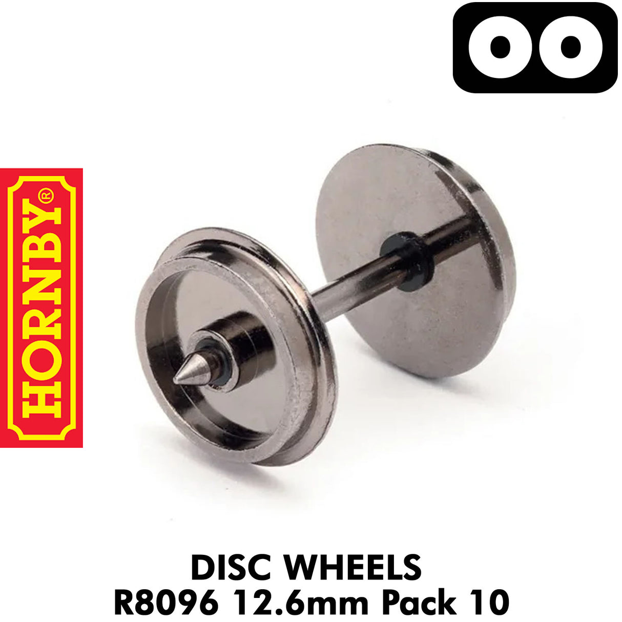 OO Gauge Disc Wheels & Axels 12.6mm - 10 Pack | Hornby | R8096