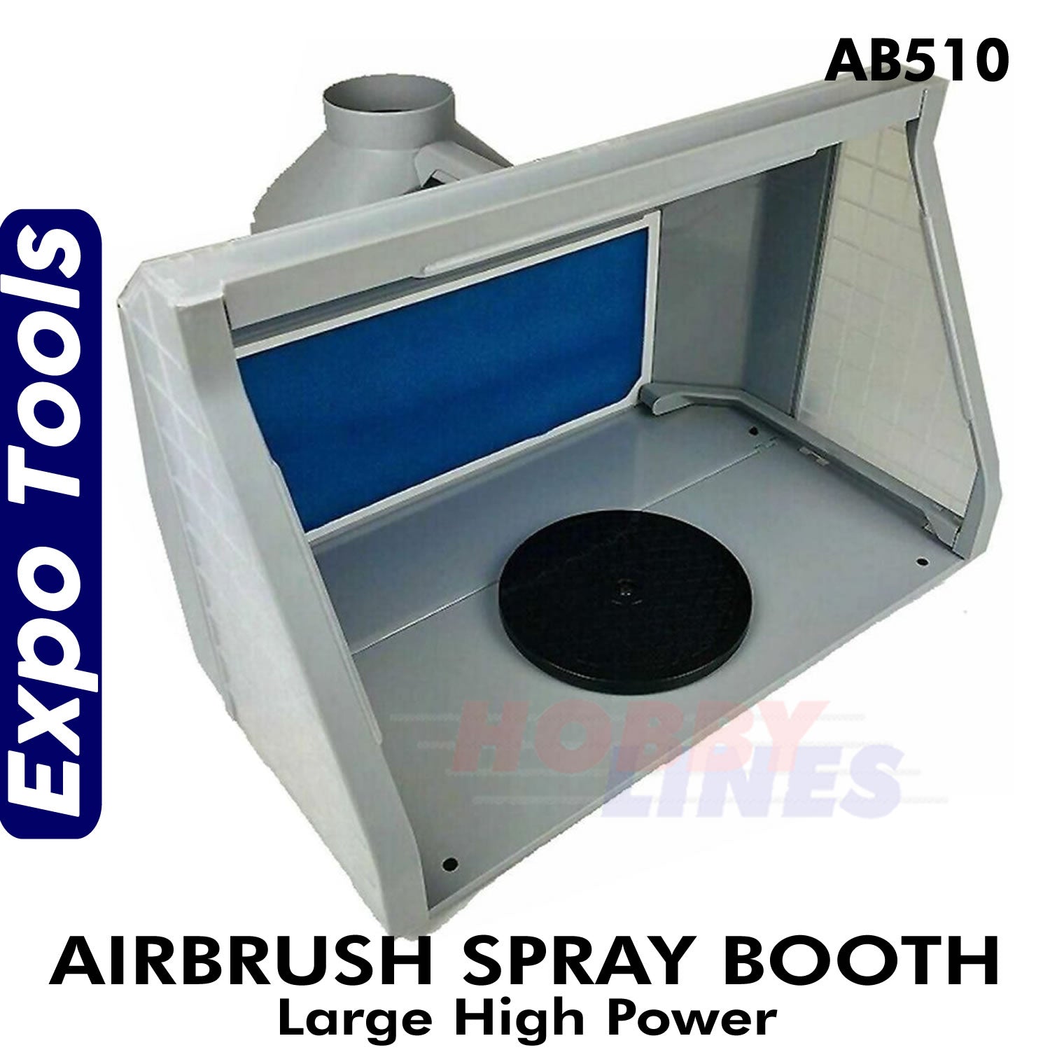 Airbrush SPRAY BOOTH High Power Large Portable w. Built in LED Light Expo AB510