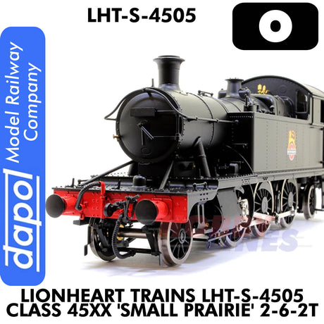 Class 45xx Small Prairie 2-6-2T - BR Black Early Crest Unnumbered - DCC Ready | Lionheart Trains | LHT-S-4505