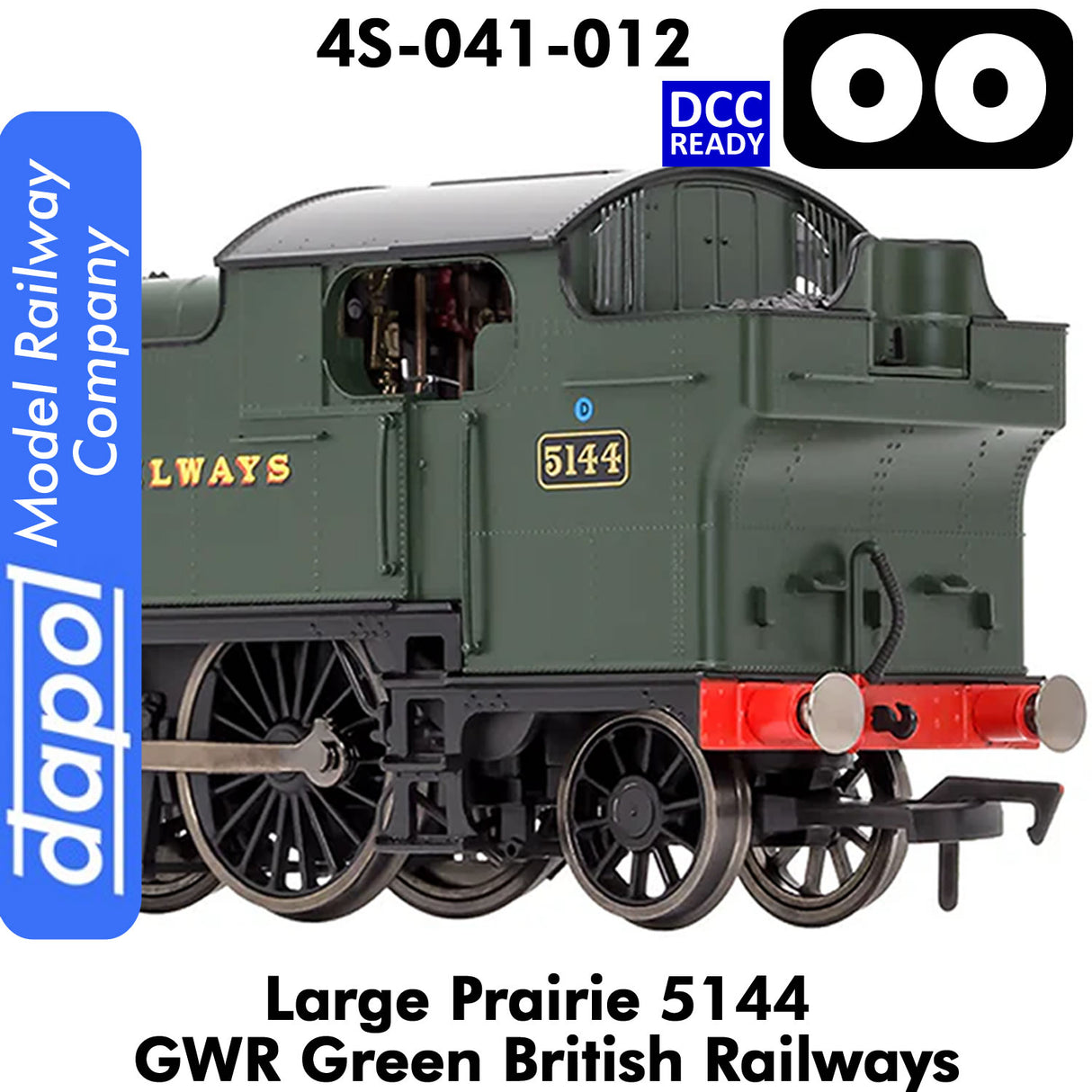 LARGE PRAIRIE 5144 BR Green DCC Fitted Steam Locomotive | Dapol | 4S-041-012