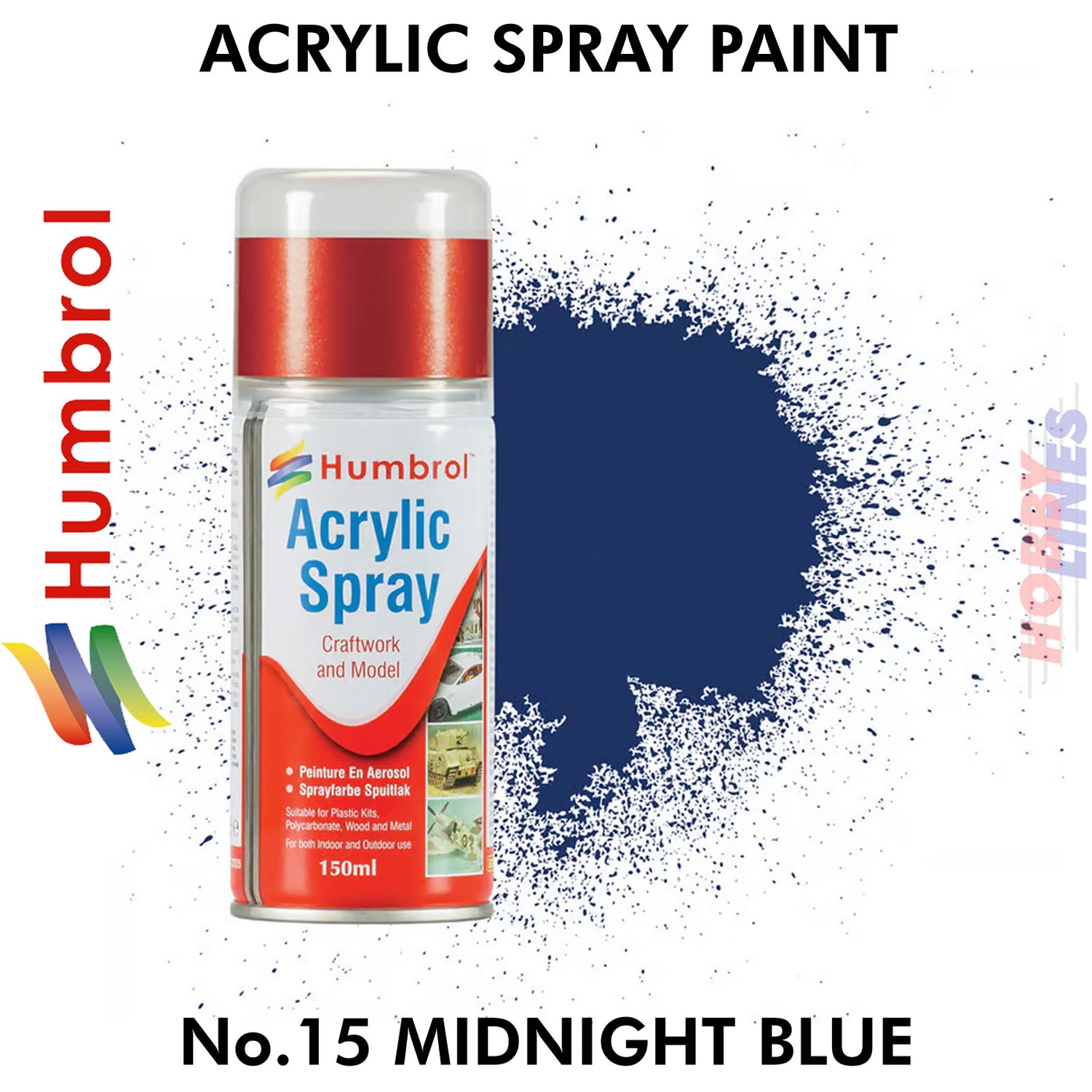 150ML Humbrol Sprays No 15 Midnight Blue