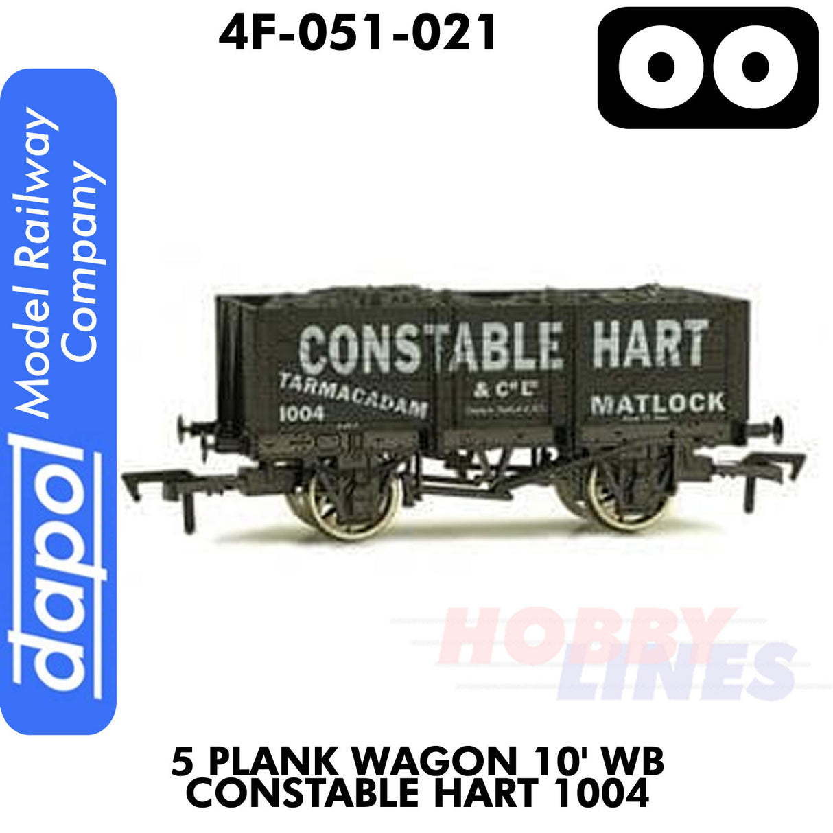 5 Plank Wagon 10' WB Constable Hart 1004 | Dapol | 4F-051-021
