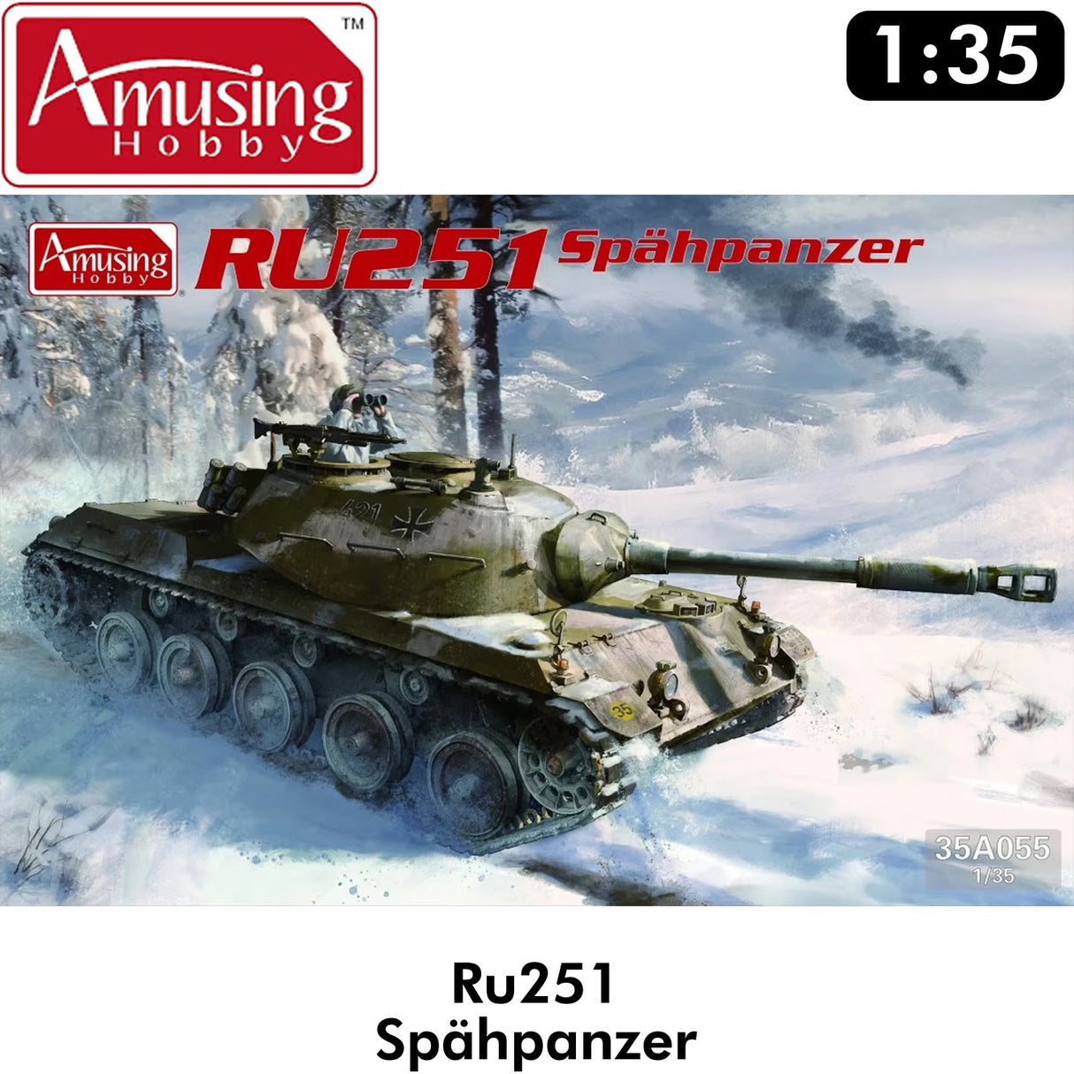 SPAHPANZER RU251 German Light Tank 1:35 kit | Amusing Hobby | AH35A055