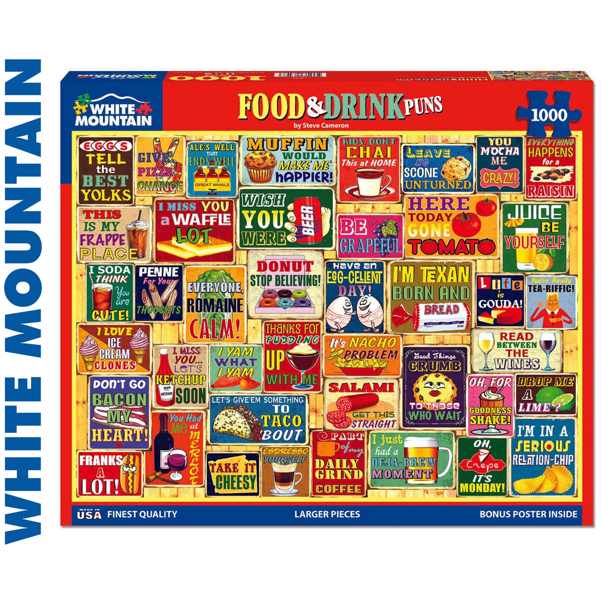 Food & Drink Puns - 1000pc Puzzle | White Mountain | 1803pz