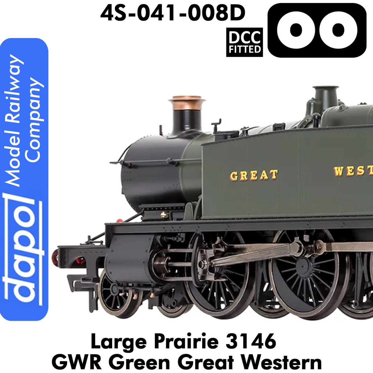 LARGE PRAIRIE 3146 GWR DCC Fitted Steam Locomotive | Dapol | 4S-041-008D