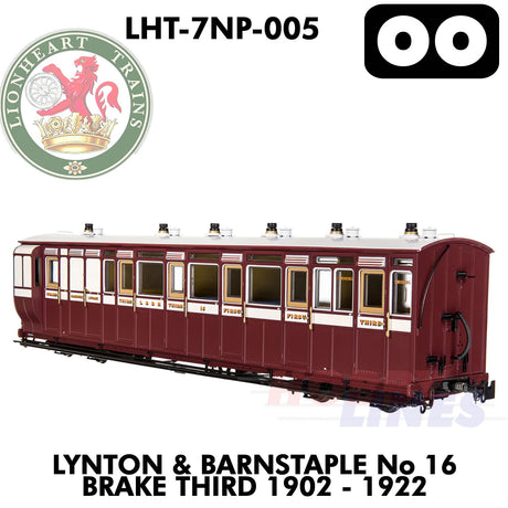 Lynton & Barnstaple No.16 Brake Third 1902-1922 - DCC Ready | Lionheart Trains |  LHT-7NP-005