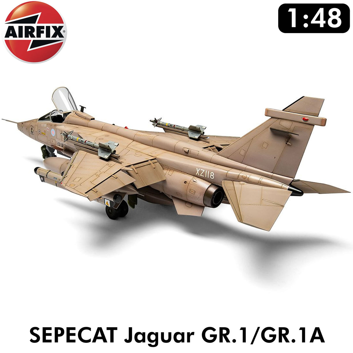 SEPECAT Jaguar GR.1/GR.1A Military Aircraft RAF France 1:48 kit | Airfix | A11010