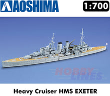 Load image into Gallery viewer, HMS EXETER Heavy Cruiser WWII British Navy 1:700 model kit Aoshima 05273
