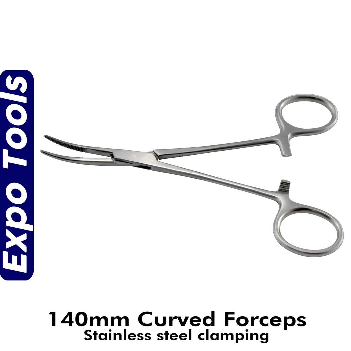 CURVED FORCEPS 140mm Box Jointed Stainless Steel | Expo Tools