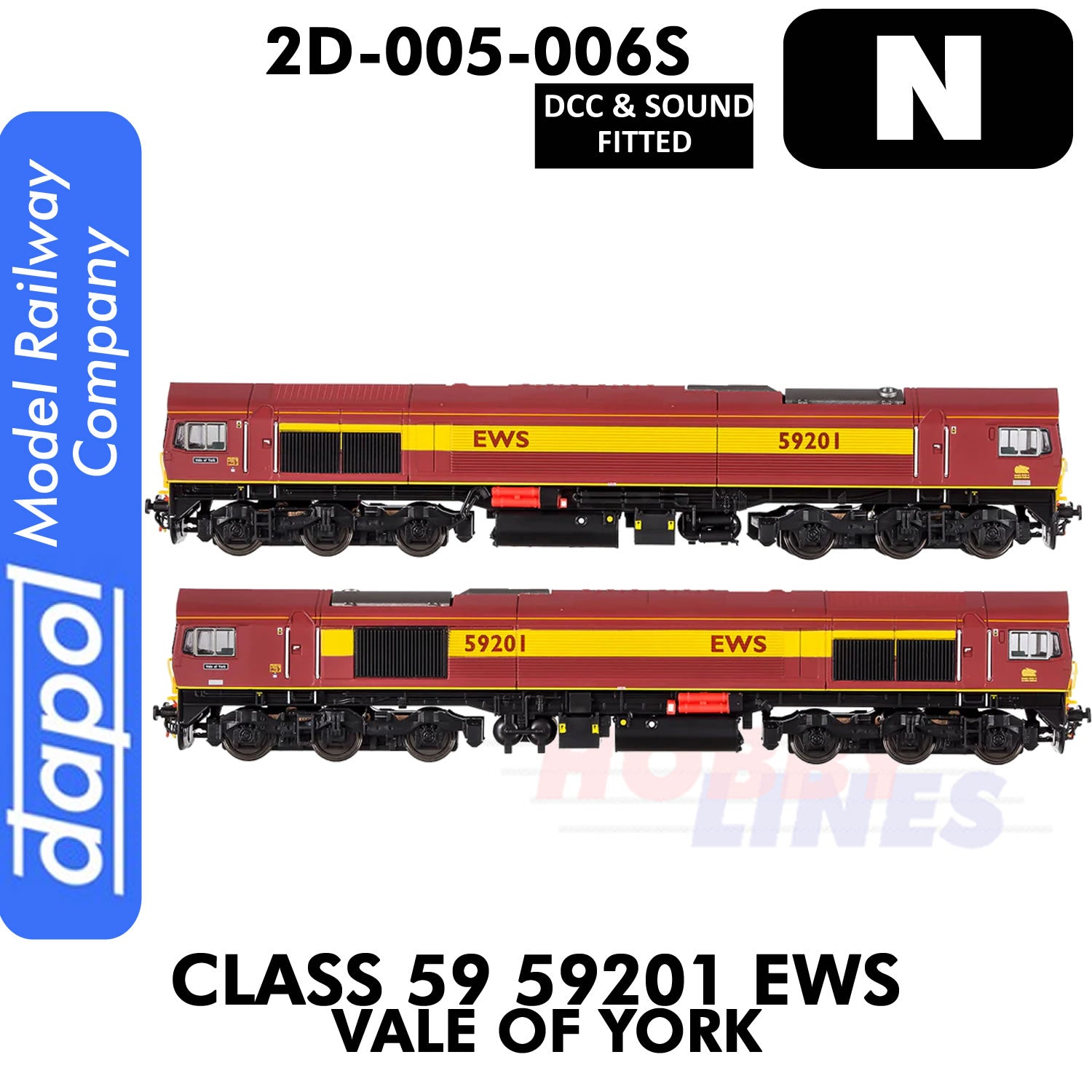Class 59 59201 EWS Vale of York  - DCC & Sound | Dapol | 2D-005-006S