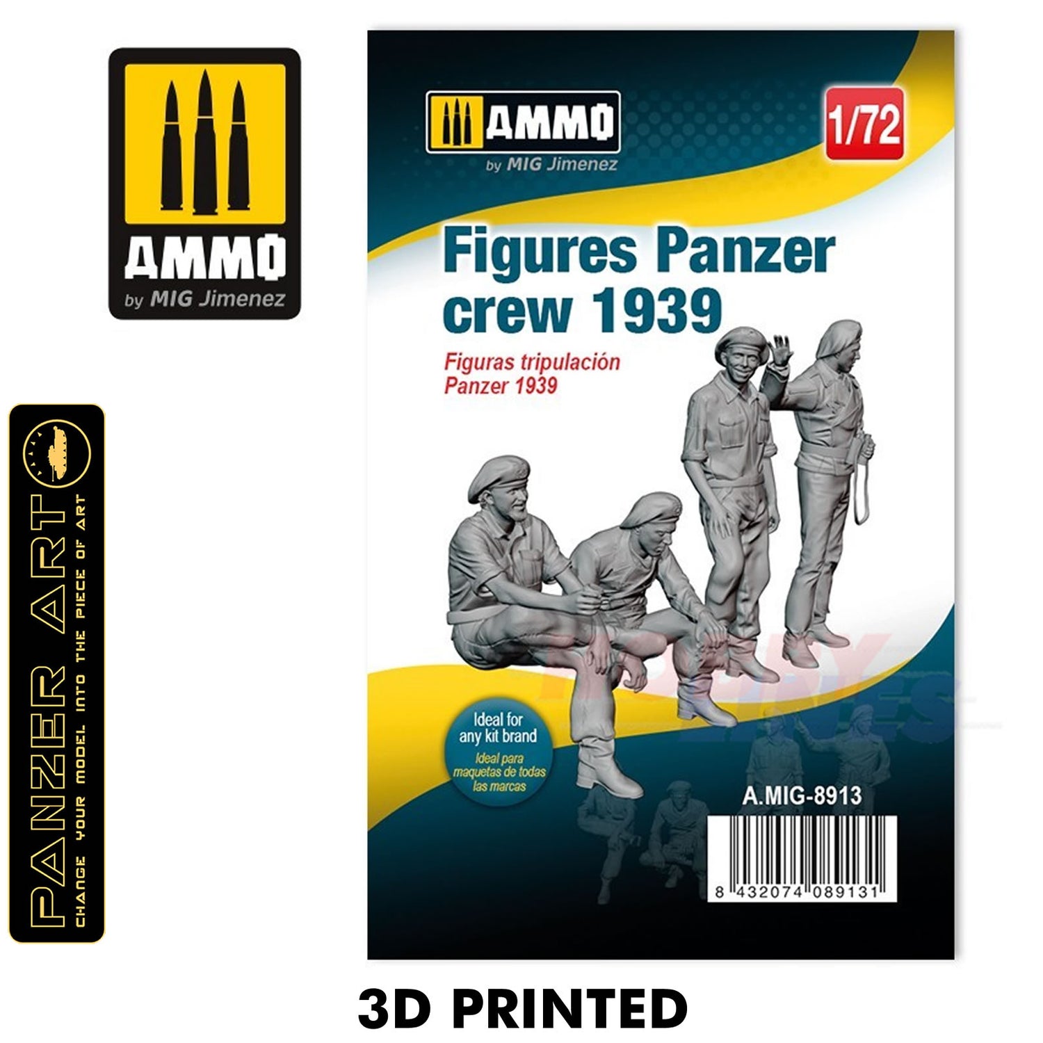 3D Printed Figures Panzer Crew 1939 - 1:72 | Ammo by Mig Jimenez | MIG8913