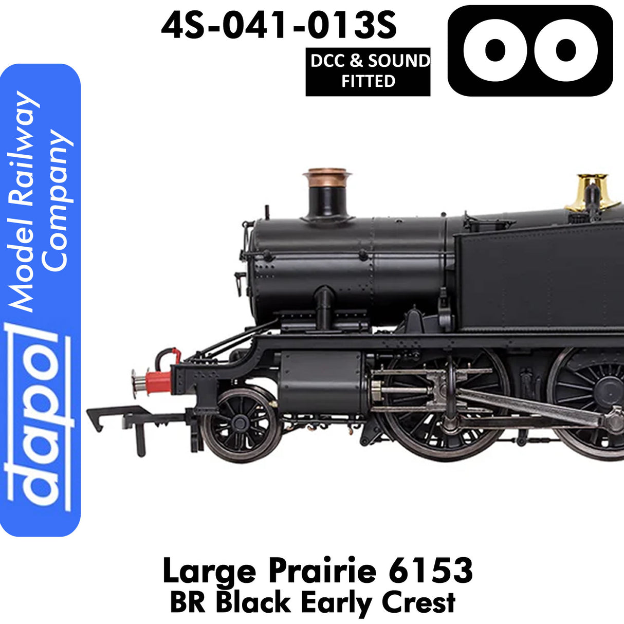 LARGE PRAIRIE 6153 BR Black Early Crest DCC & Sound Steam Locomotive |  Dapol |  4S-041-013S