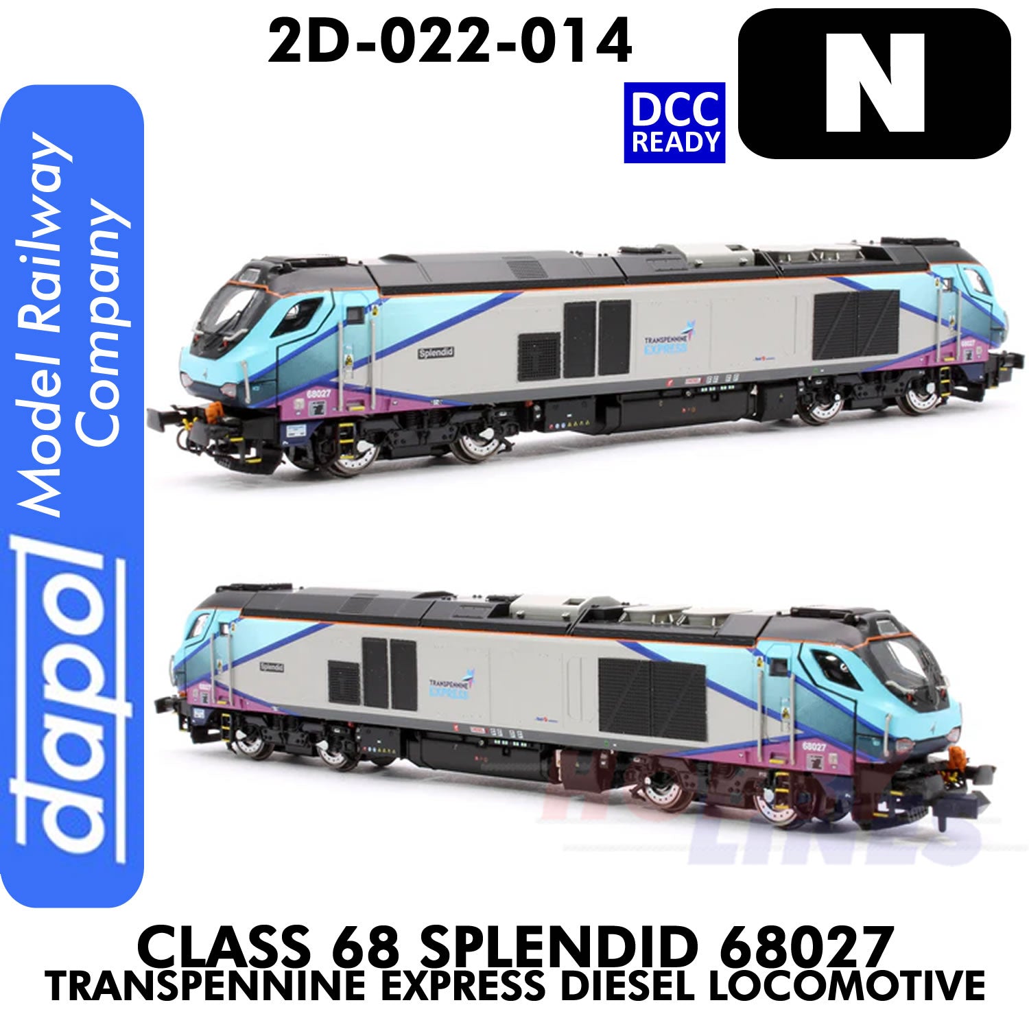 Class 68 Splendid 68027 Transpennine Express Diesel  -DCC Ready | Dapol | 2D-022-014