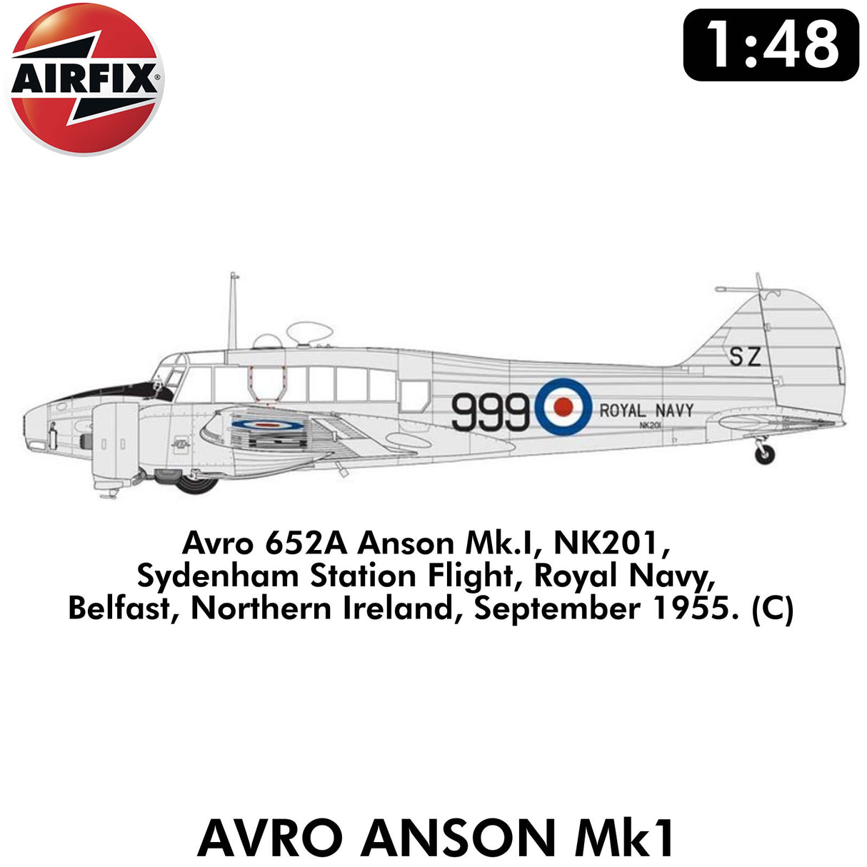 AVRO ANSON MK 1 WWII RAF Light Bomber Trainer - 1:48 Model Kit | Airfix | A09191A