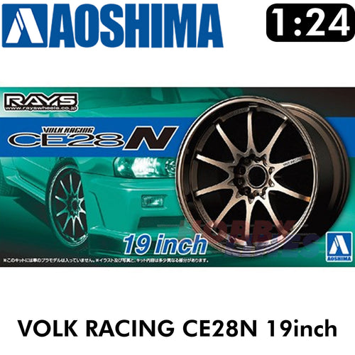 Wheels & Tyres VOLK RACING CE28N 19inch 1:24 Set of 4 Tuned Parts Aoshima 05391