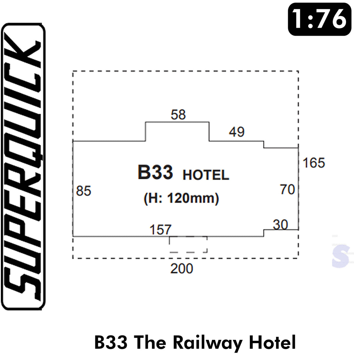 RAILWAY HOTEL 1:72 Scale OO HO Gauge Railways Building Series B B33 SuperQuick