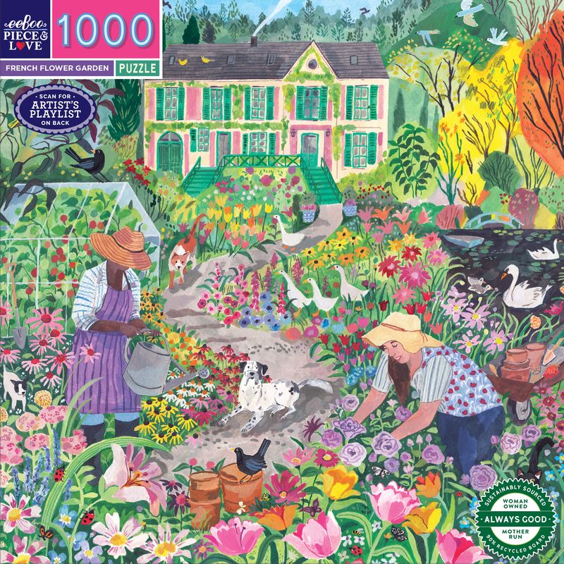 French Flower Garden 1000pc Puzzle | eeBoo | PZT662