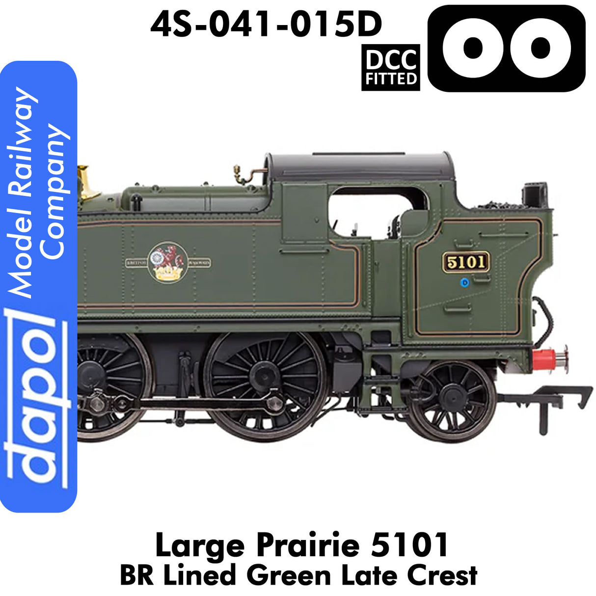 LARGE PRAIRIE 5101 BR Late Crest Steam Locomotive DCC Fitted | Dapol | 4S-041-015D