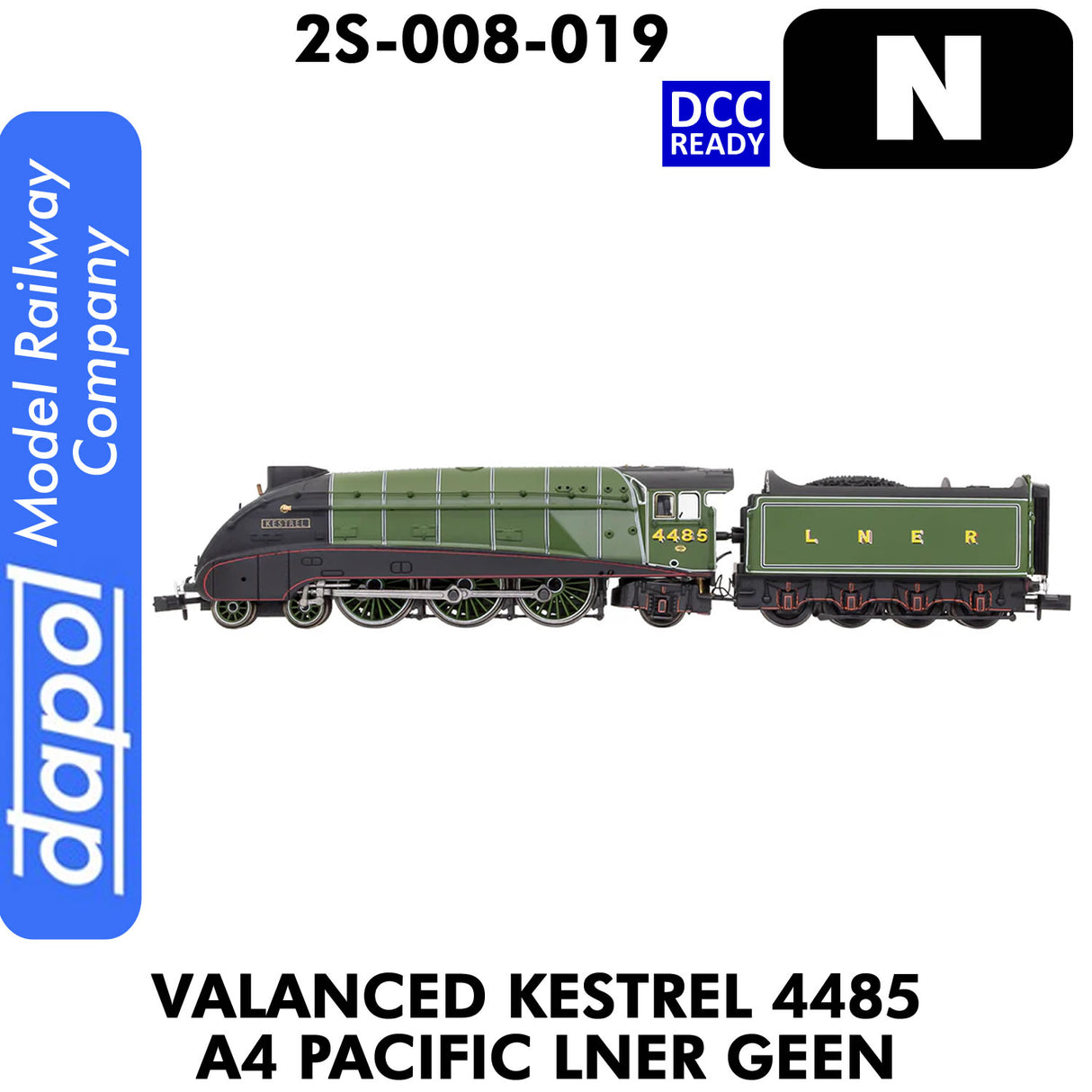 A4 Pacific VALANCED KESTREL 4485 LNER DCC Ready | Dapol |  2S-008-019