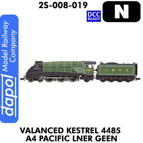 A4 Pacific VALANCED KESTREL 4485 LNER DCC Ready | Dapol |  2S-008-019