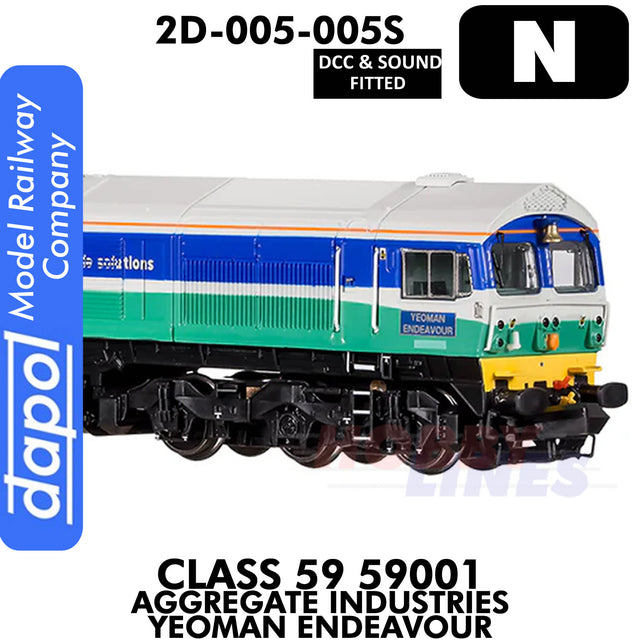 Class 59 59001 Aggregate Industries Yeoman Endeavour - DCC & Sound | Dapol | 2D-005-005S