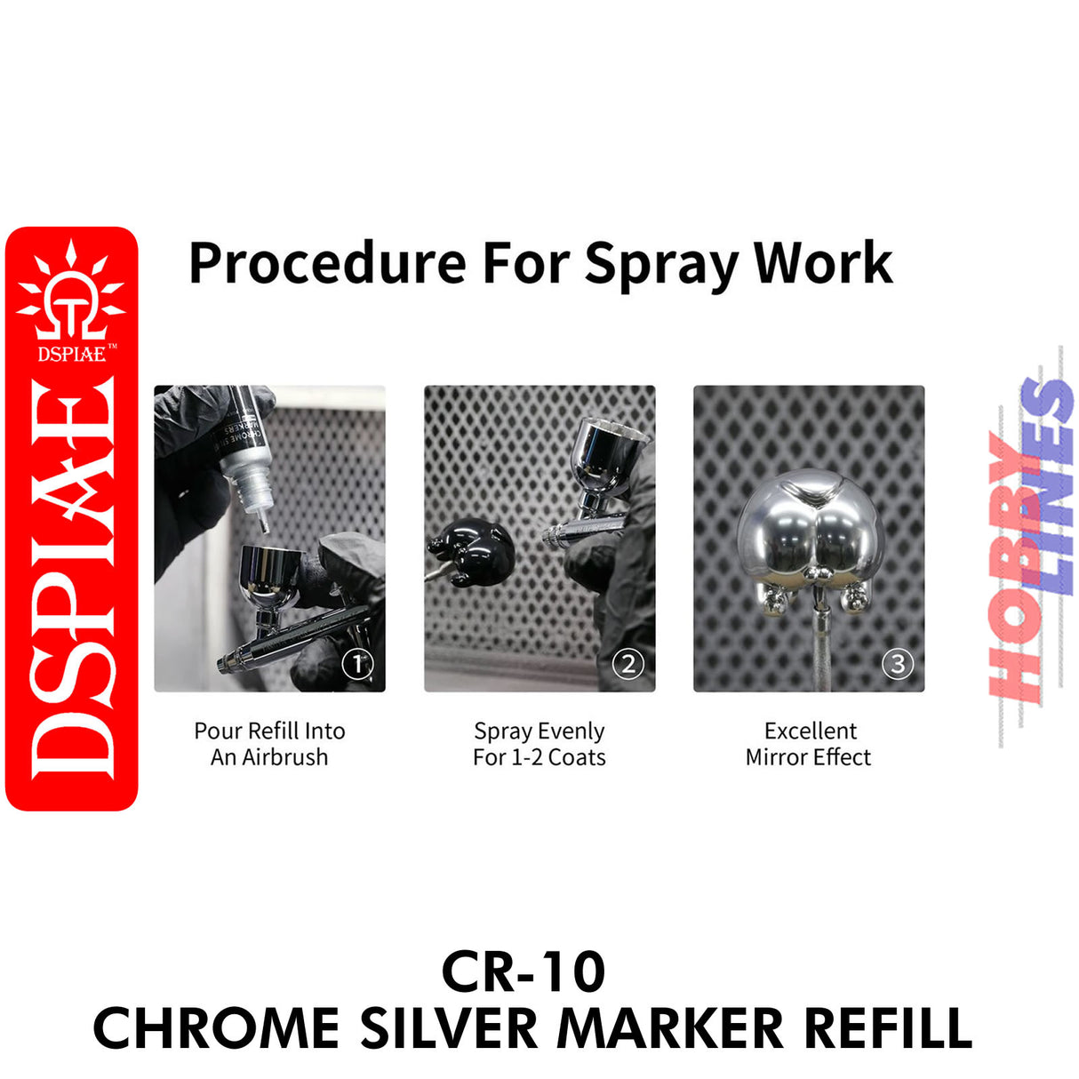 CR-10 Chrome Silver Refill For Markers -10ml | DSPIAE | DS016
