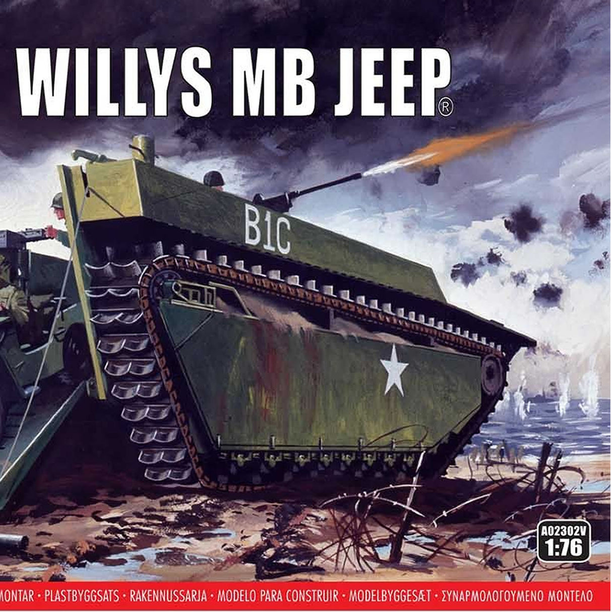 BUFFALO WILLYS MB JEEP US amphibious Landing Vehicle Tracked WWII 1:72 model kit AIRFIX A03302V