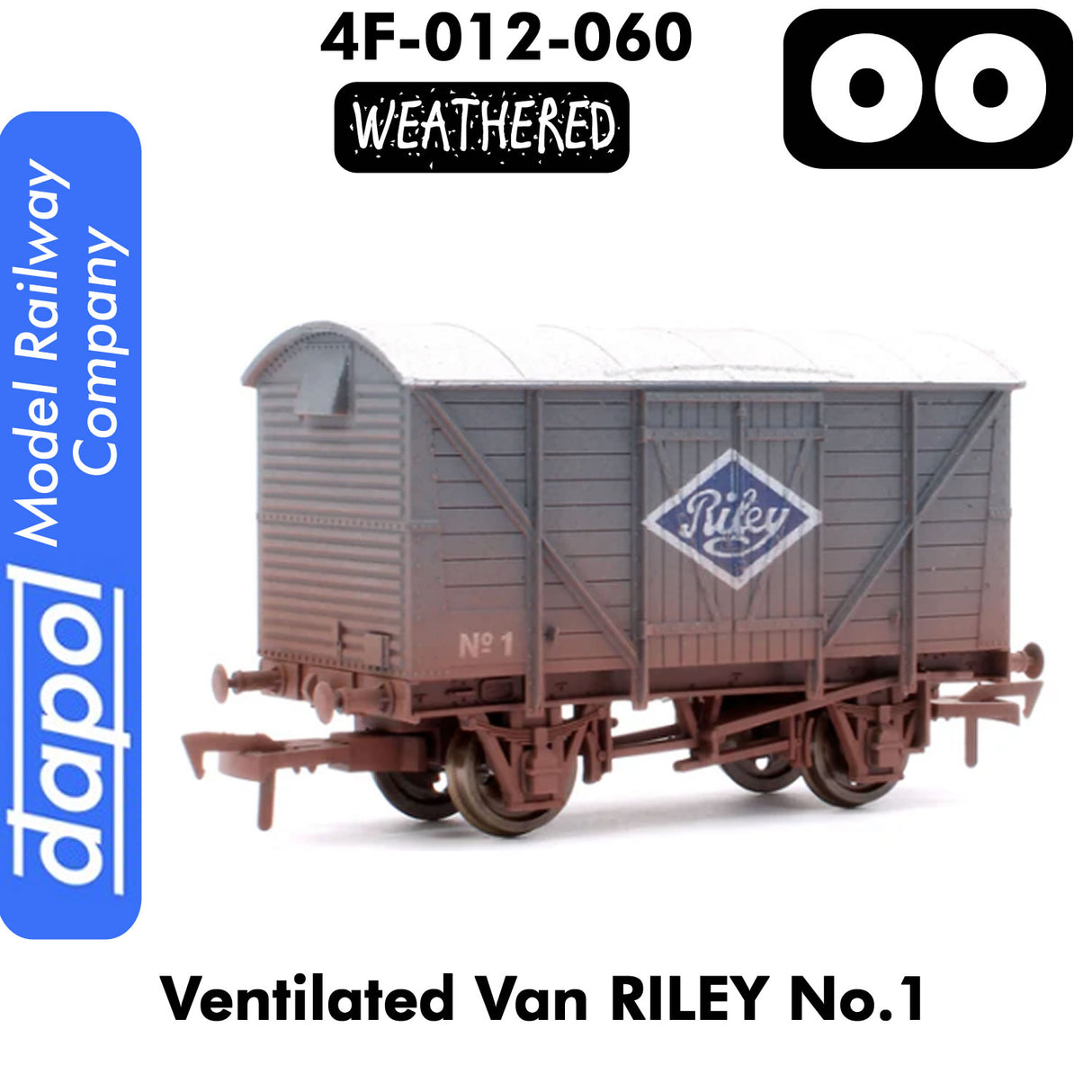 VENTILATED VAN RILEY No1 Weathered 1:76 OO freight wagon | Dapol | 4F-012-060
