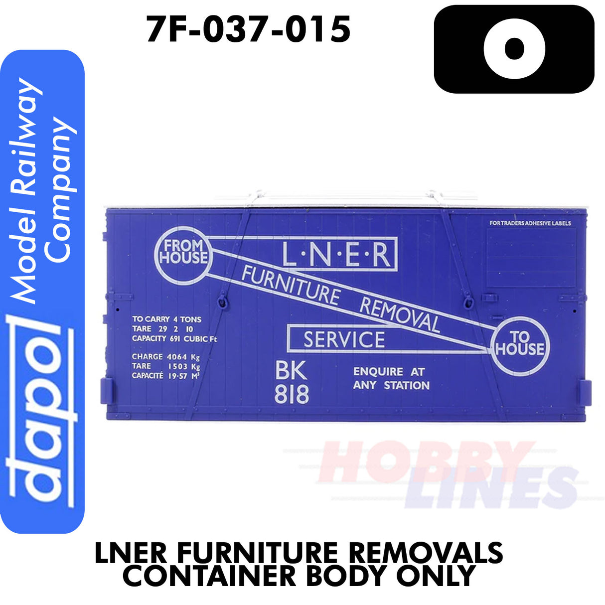 LNER Furniture Removal Container - Body only | Dapol | 7F-030-015
