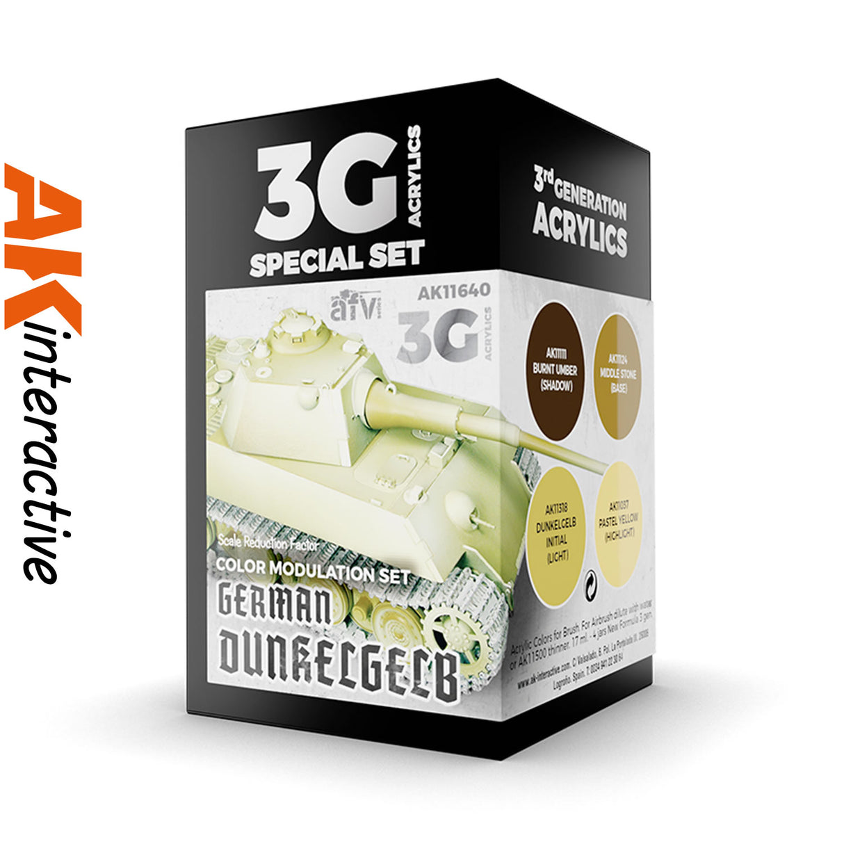 3G Special Set - German Dunkelgelb - 4 x 17ml Acrylic Paint | AK interactive | AK11640