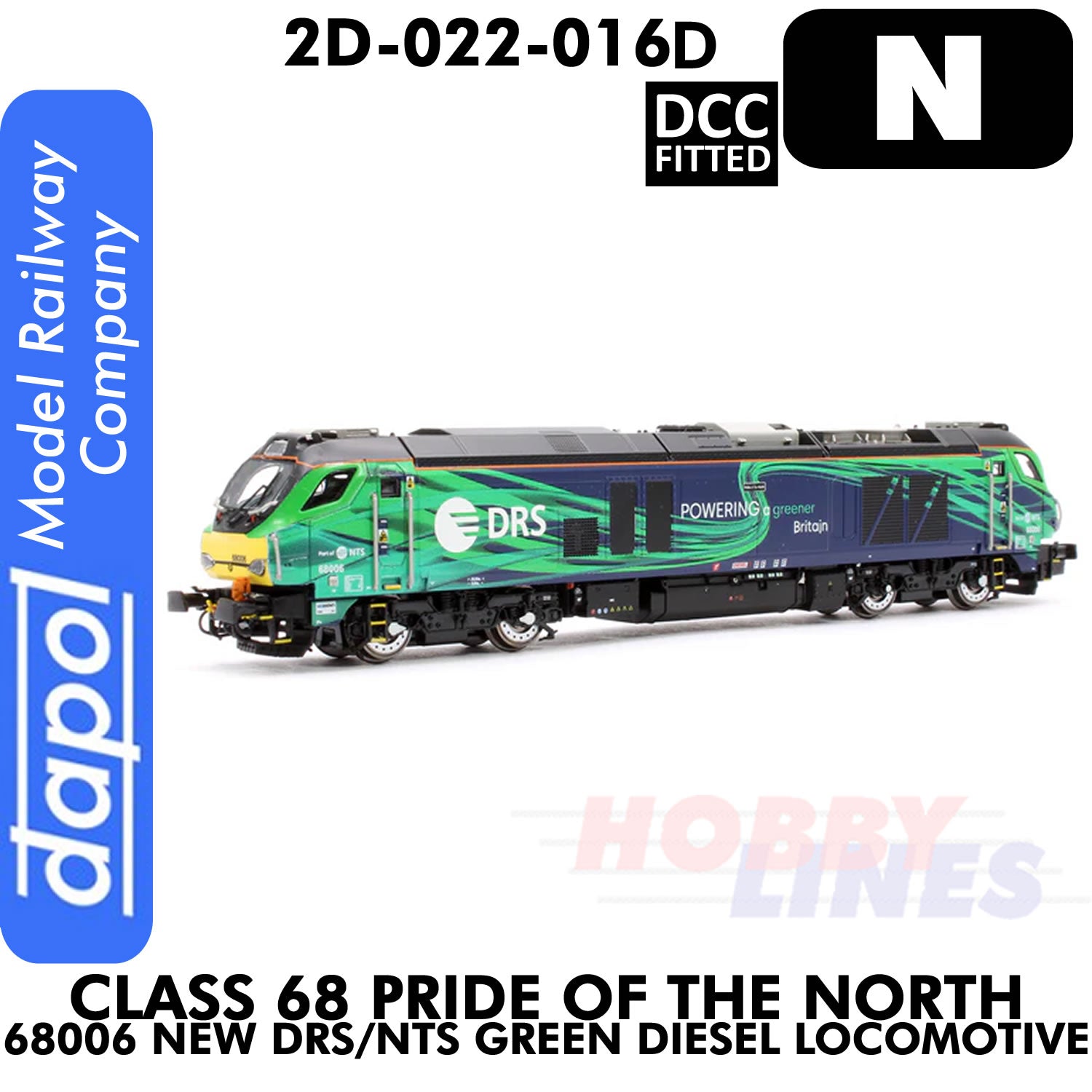 Class 68 Pride of the North 68006 New DRS/NTS Diesel -  DCC Fitted | Dapol | 2D-022-016D