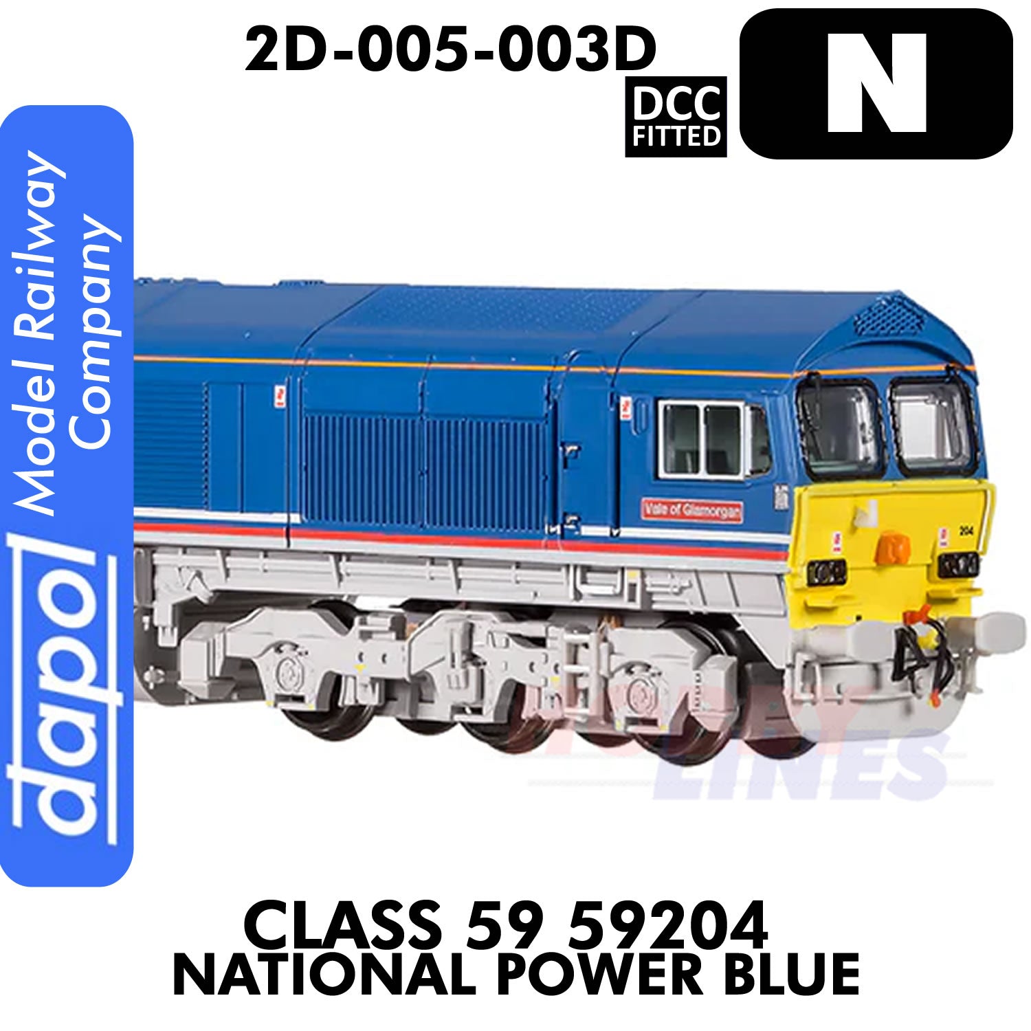 Class 59 59204 National Power Blue - DCC Fitted | Dapol | 2D-005-003D