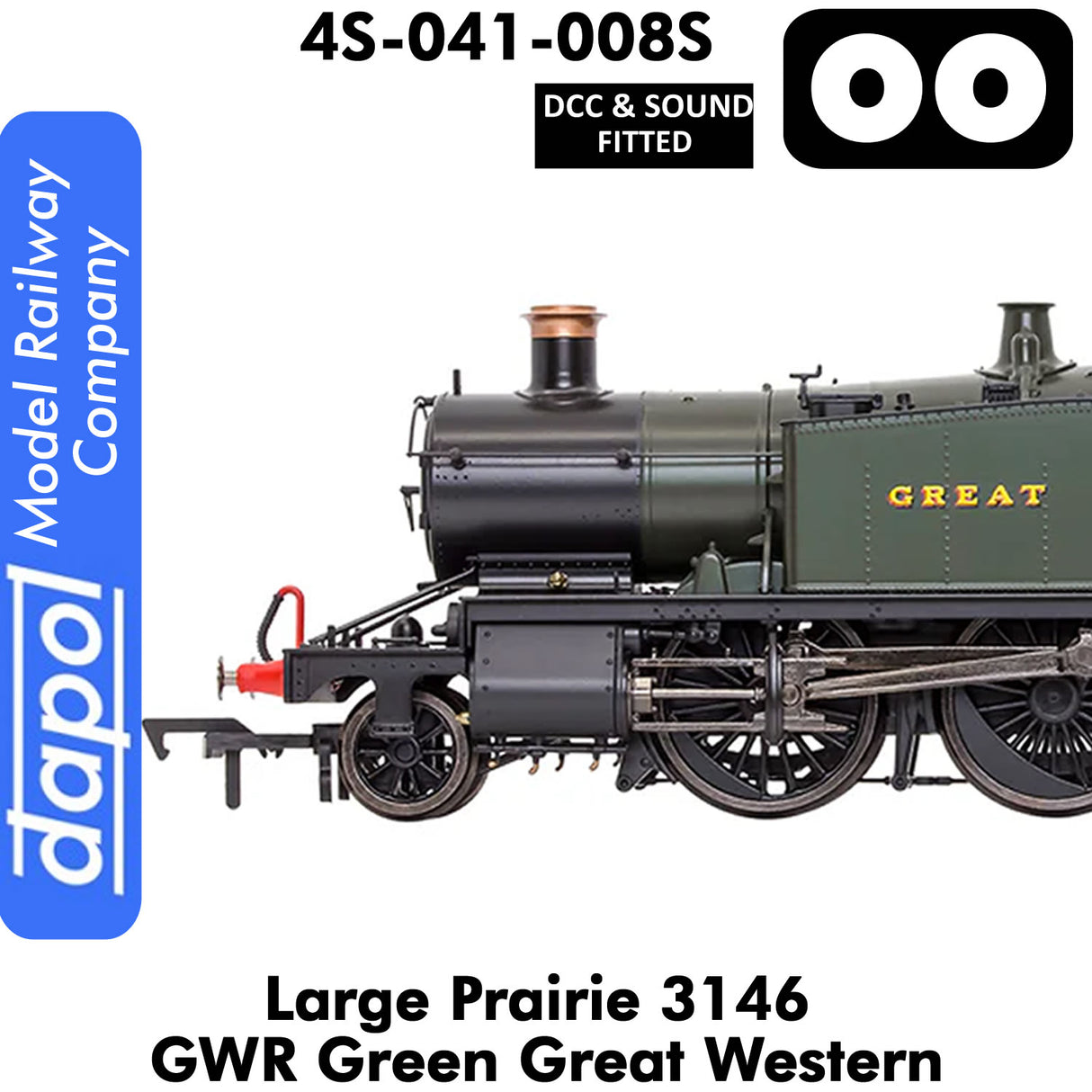 LARGE PRAIRIE 3146 GWR DCC & Sound Steam Locomotive | Dapol | 4S-041-008S