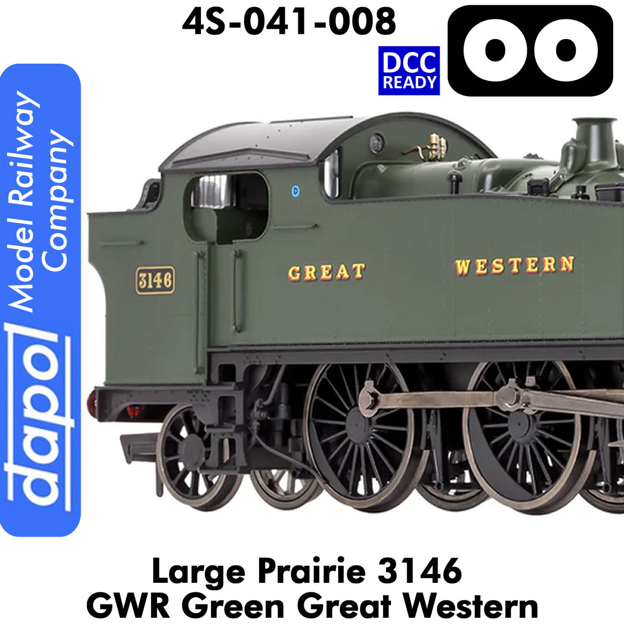 LARGE PRAIRIE 3146 GWR DCC Ready Steam Locomotive | Dapol |  4S-041-008
