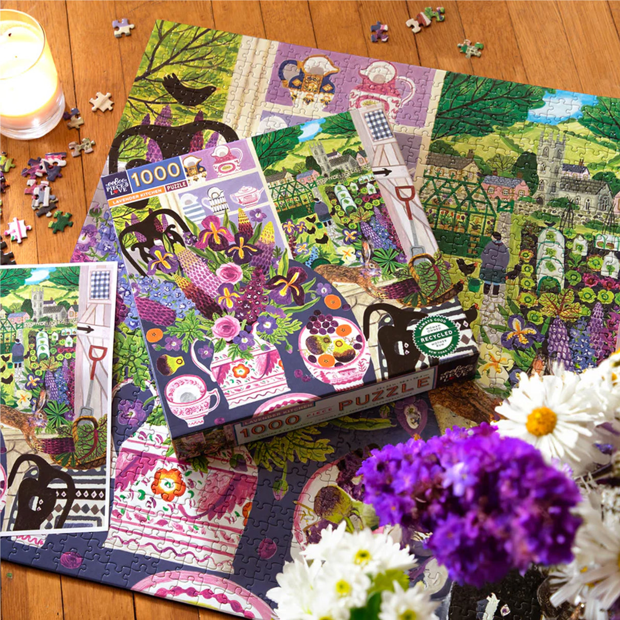 eeBoo LAVENDER KITCHEN 1000 pc Square Jigsaw Puzzle Super Deluxe PZTLVK