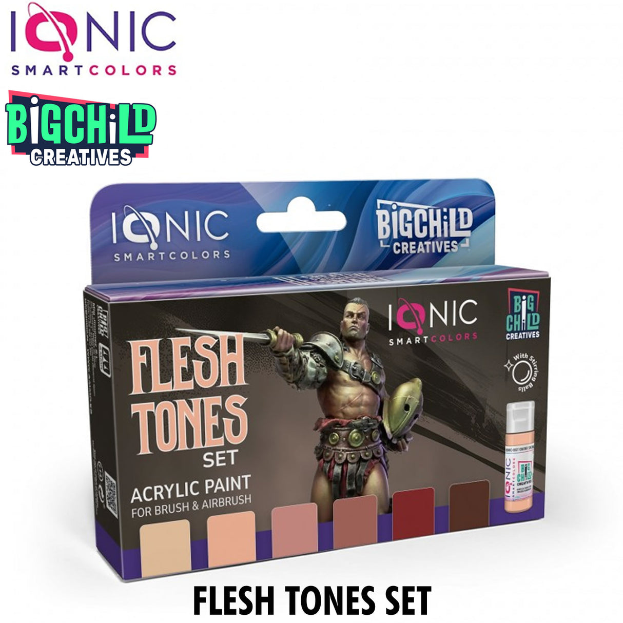 IONIC FLESH TONES SET Colours Acrylic Paint - 6 jars 20ml | Ionic | IONIC0505